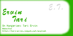 ervin tari business card